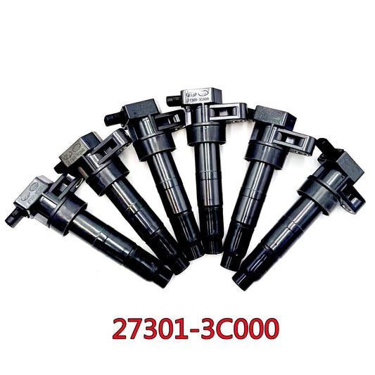 6-pack of 27301-3C000 ignition coils suitable for 06-15 for Hyundai and for Kia Sorento 3.3L, 3.5L, and 3.8L engines.