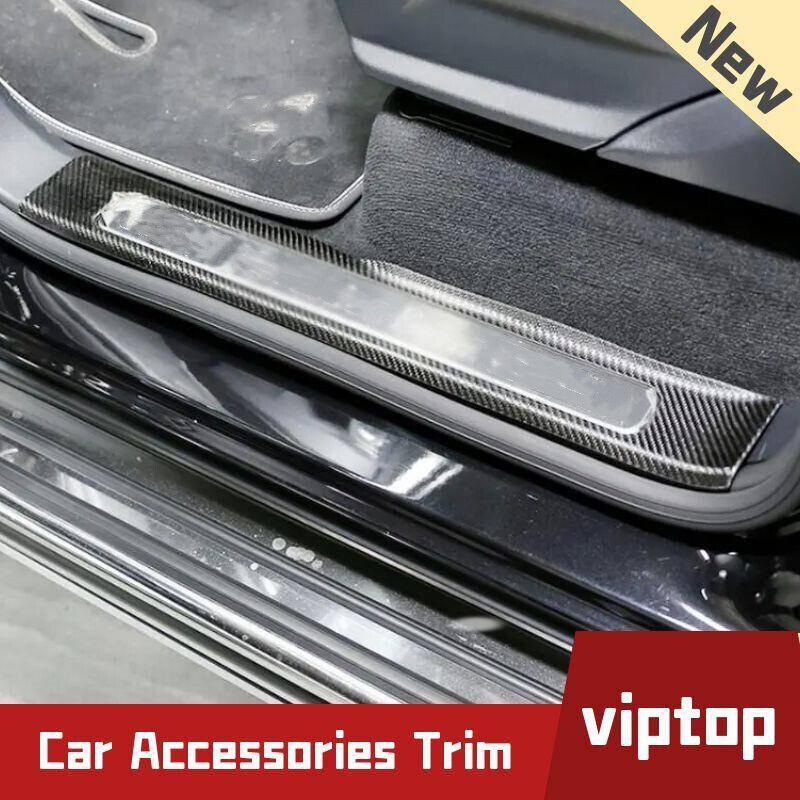 Carbon fiber Door Sill Protective Plate Cover 4x For G-Class W464 G500 G63 19-23