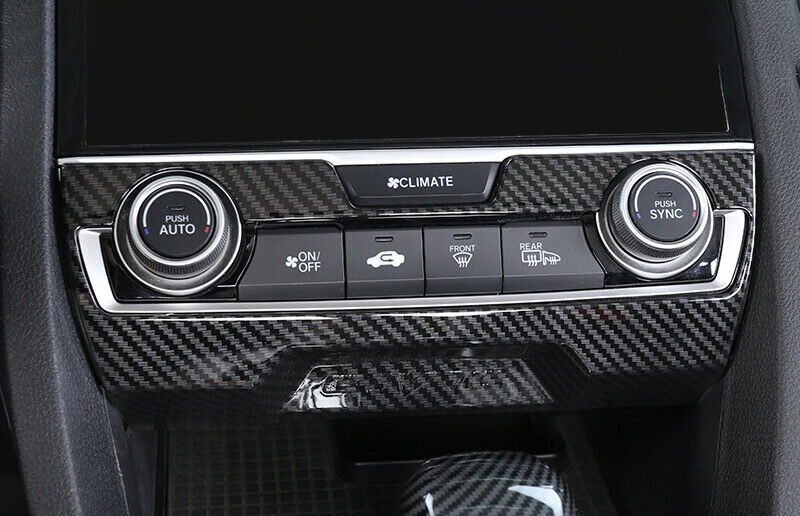 for Honda for Civic 10th 2016-2021 Carbon Fiber Central Console AC Switch Panel Trim