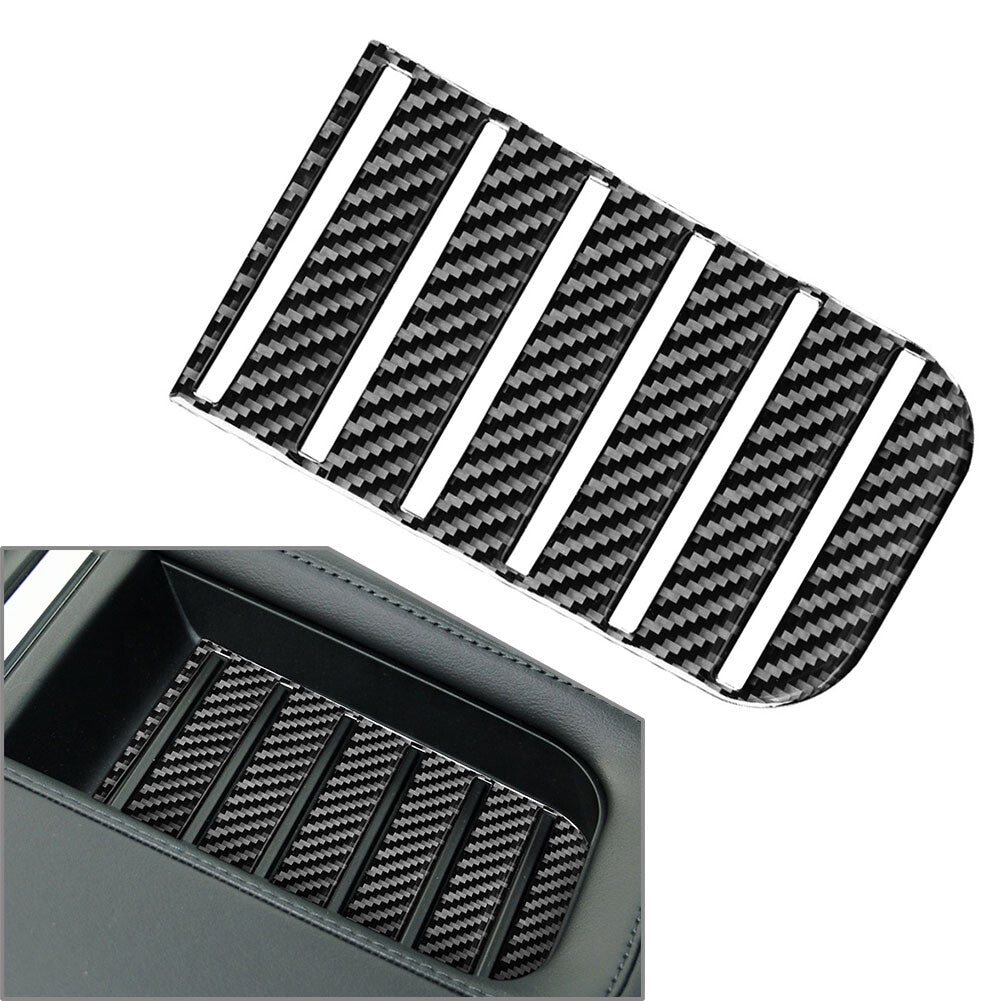 Armrest Box Slot Panel Cover Trim for Toyota Tundra 2014-2021 Black Carbon Fiber