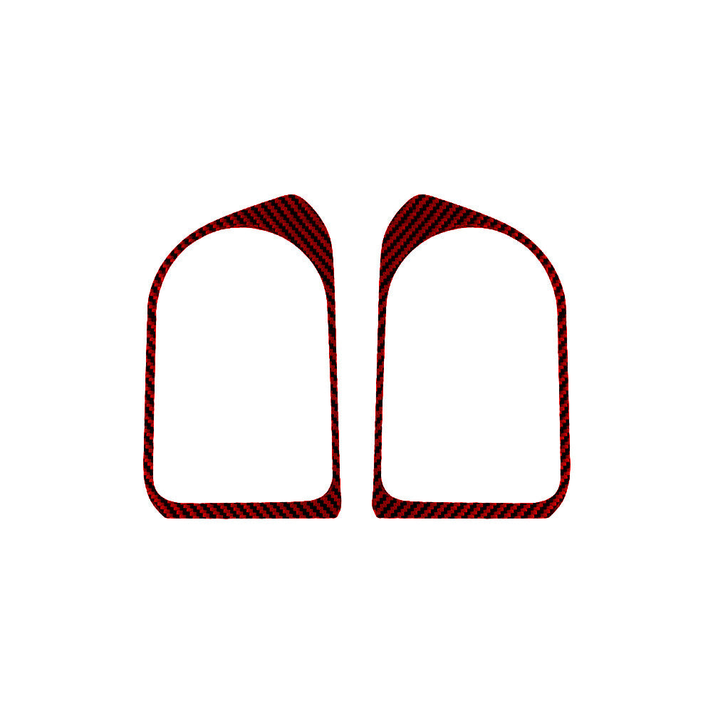 2X Red Carbon Fiber Rear Door Cup Holder Frame Trim for Honda Ridgeline 2017-20