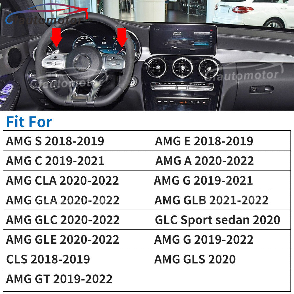 Magnetic Matte Carbon Fiber Shift Paddles for 2016-2022 for Benz C63s AMG Class