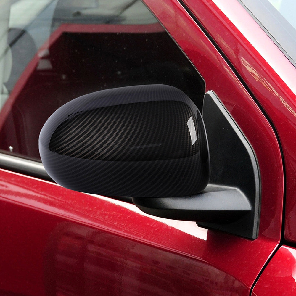 2x Carbon Fiber Side Rearview Mirror Cover Shell Trim for Jeep Compass 2008-2016