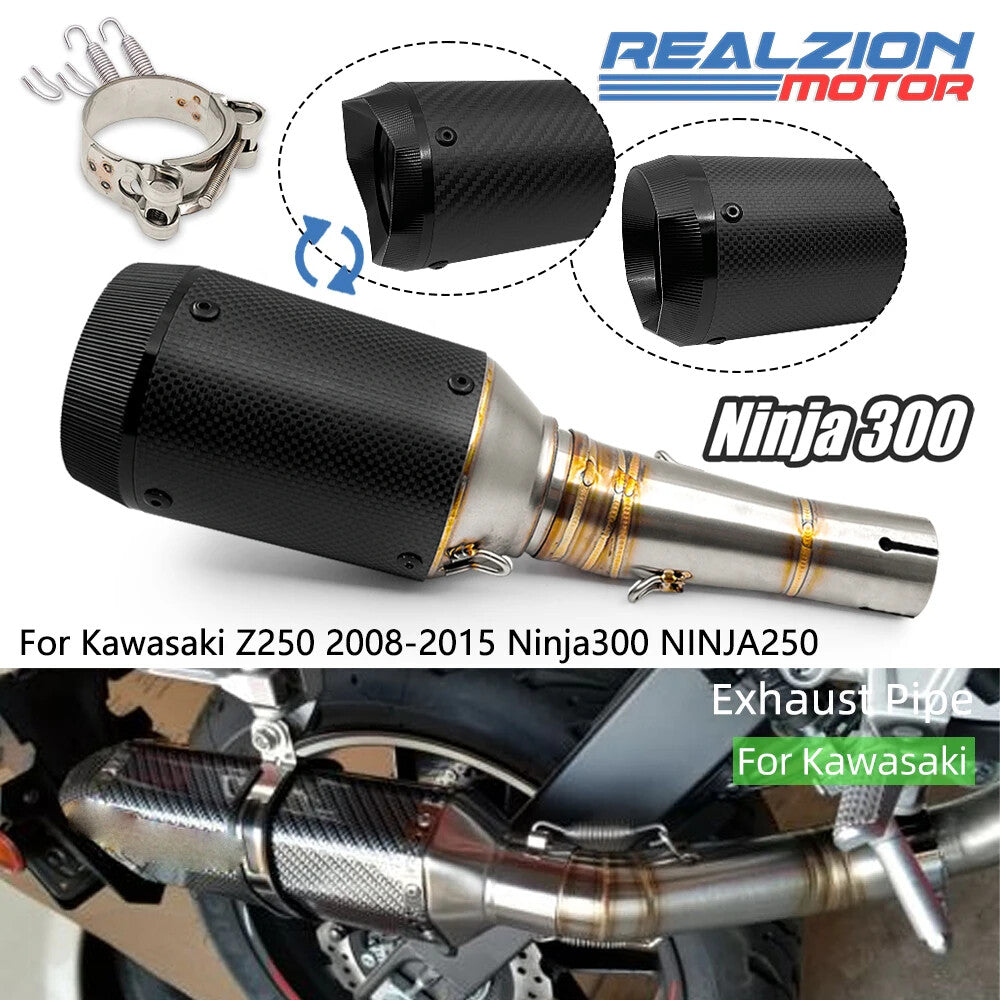 Exhaust Muffler Escape Link Pipe for Kawasaki Z250 2008-2015 300 NINJA250