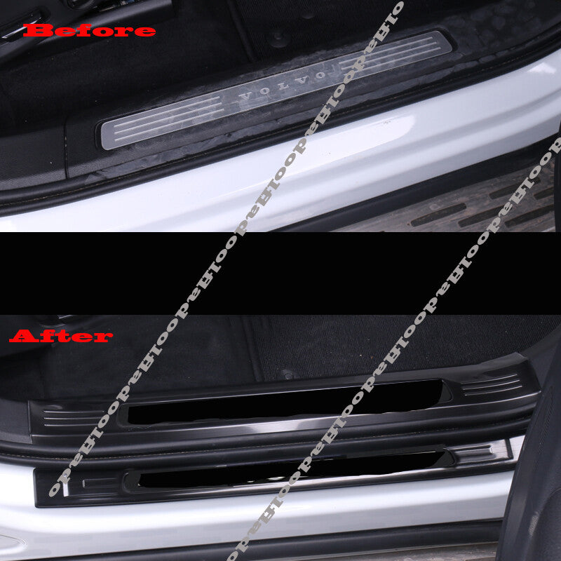 8pc for Volvo S60 2019-2022 Door Sill Scuff Plate Guard Mouldings Protector Trim