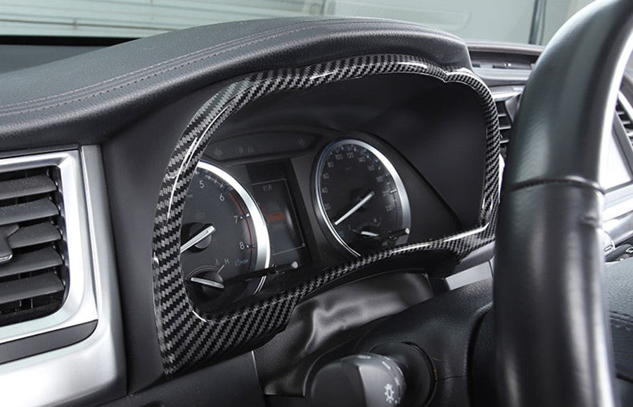 1PCS Carbon Fiber Dashboard Panel Frame Cover Trim for Toyota Highlander 2017-19