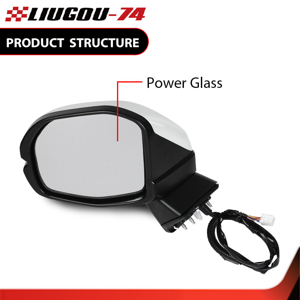 Left driver's white view side mirror with turn signal heating, suitable for Honda CRV 23-24