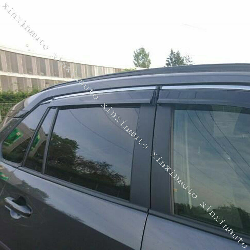 for Toyota RAV4 2019-2023 Chrome Side Window Visor Sun Rain Guard Vent Deflector