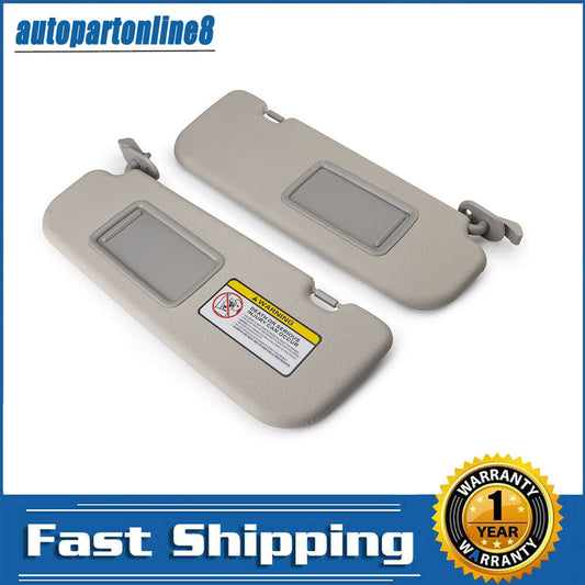 2X for Hyundai for Elantra 2011-2015 1.8L 2.0L Gray 852203X000TX Sun Visor w/ Mirror