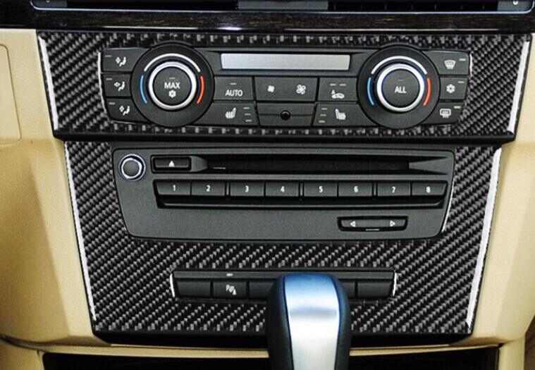 for BMW M3 E90 2008-2013 Real Carbon Fiber Console CD Button Control Frame Trim