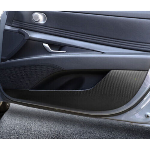 for Hyundai for Elantra 2021-2023 Carbon Fiber PU Door Anti-kick Panel Stickers 4Pc