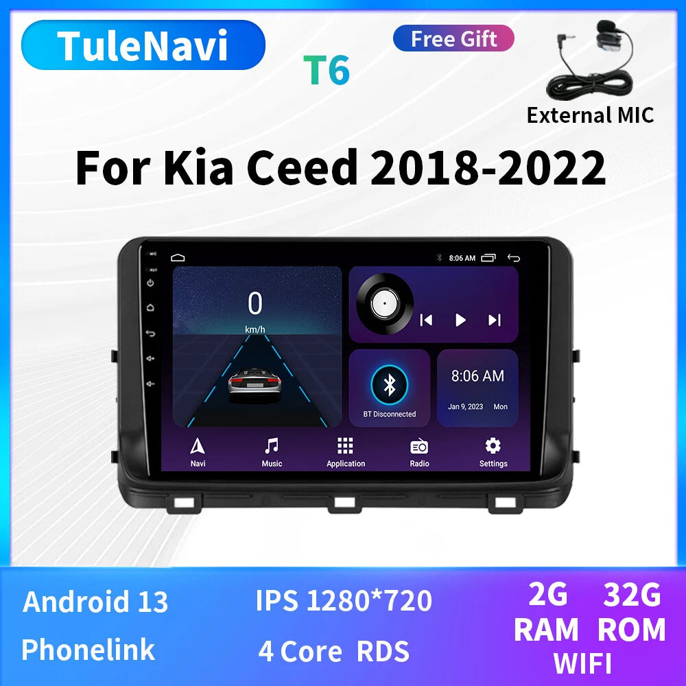 for Kia Ceed 3 2018-2022 Carplay Car Radio GPS Navigation Video Player Screen