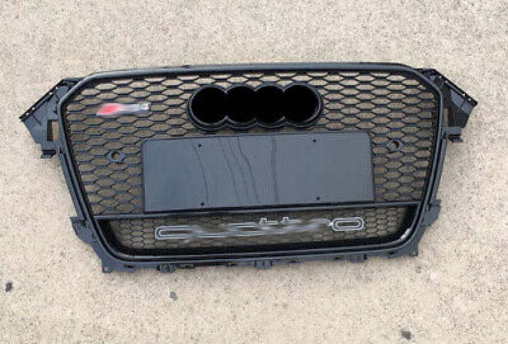 Suitable for Audi B8.5 A4 S4 2013 - 2016 RS4 with black mesh grille and honeycomb grill.