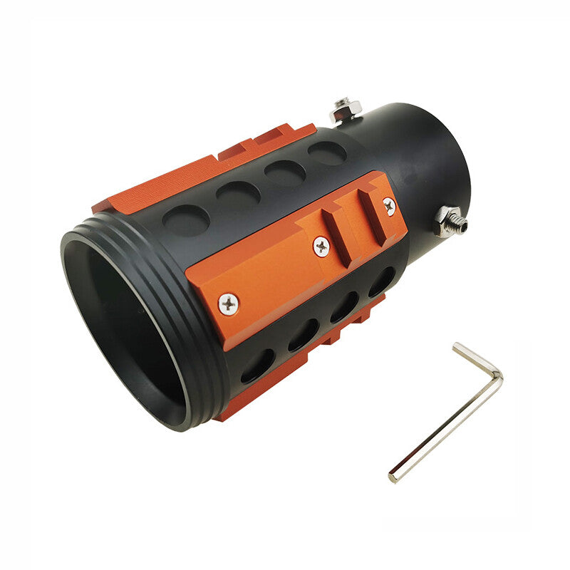 Car Aluminum Tail Throat Rear Exhaust Pipe Muffler Tip for 1.5-2.5 Pipe Orange