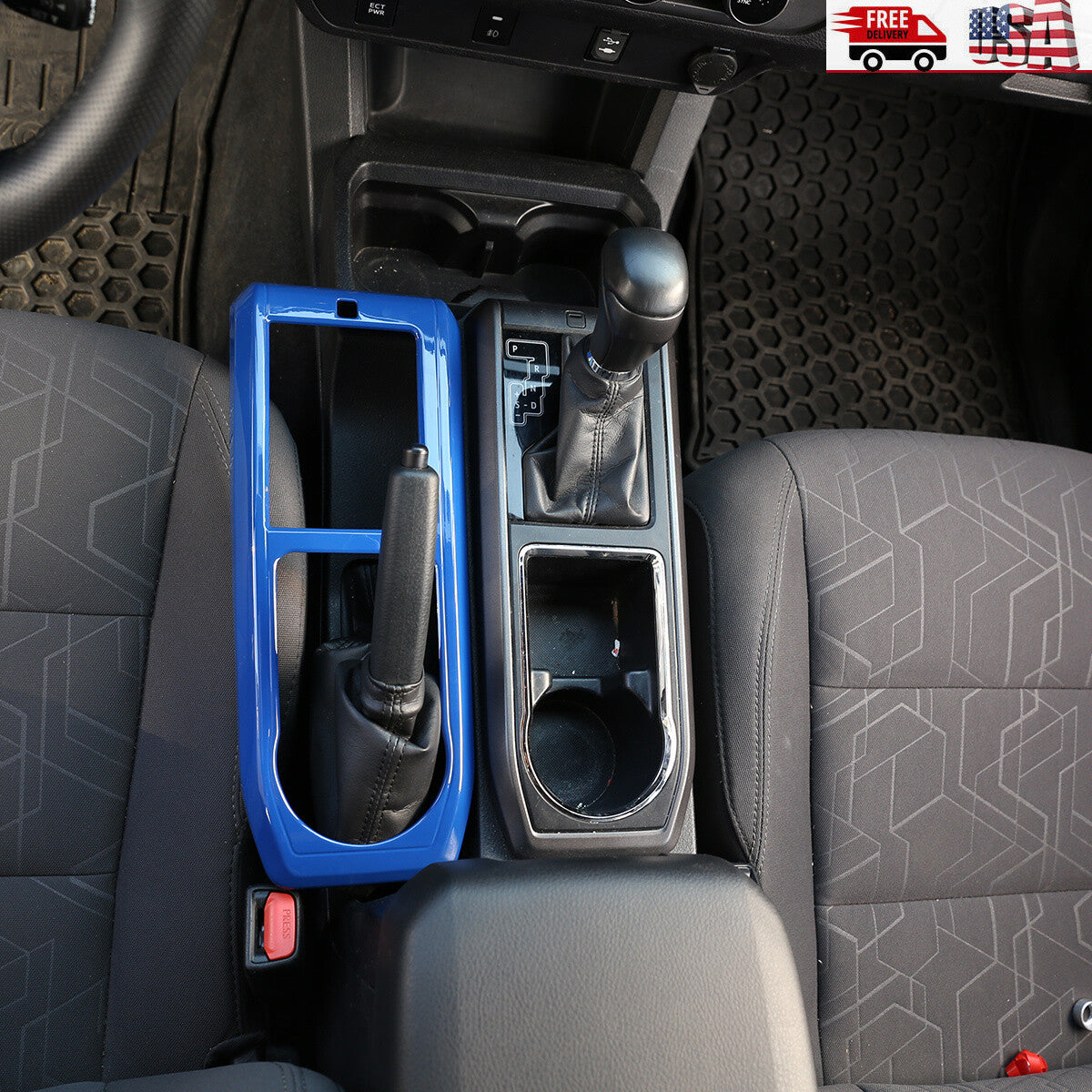 2-Piece ABS Carbon Fiber Center Shift Cover for Toyota Tundra Sequoia 2022-23