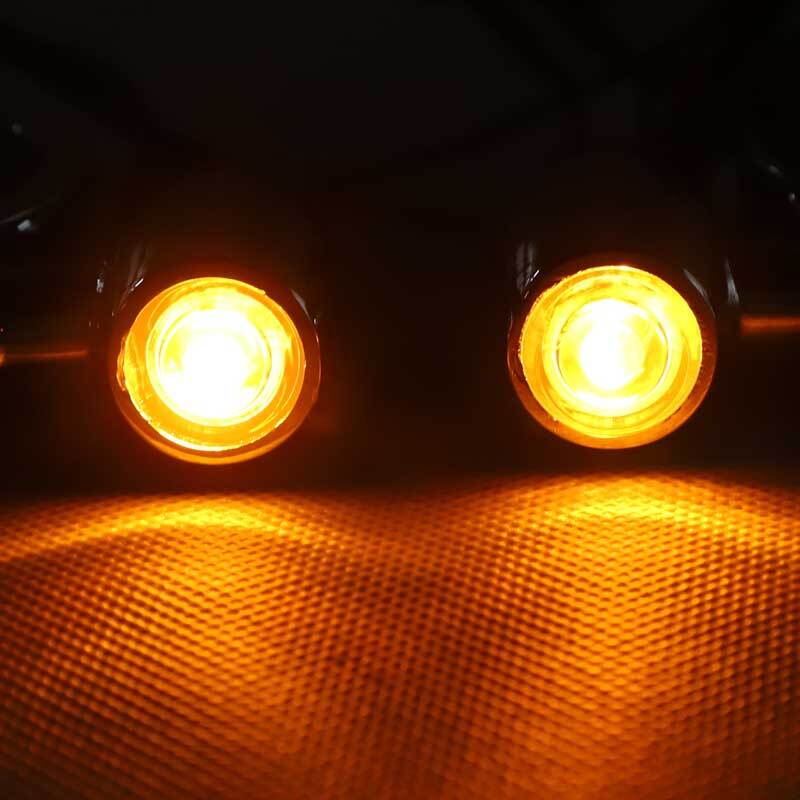 Chrome Bullet Motorcycle LED Turn Signal Light 41mm Front Fork Indicator Amber