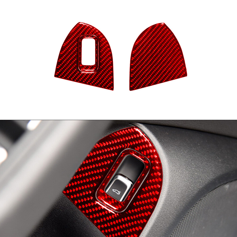 for Audi Q5 2009-017 Copilot Side Door Storage Trim Cover Decor Carbon Fiber Red