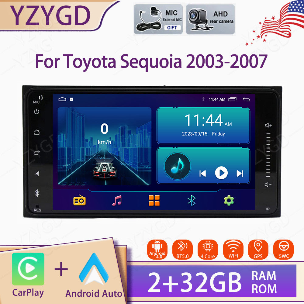 for Toyota Sequoia 2003-2007 Android Auto Carplay Car Stereo Radio Screen BT GPS
