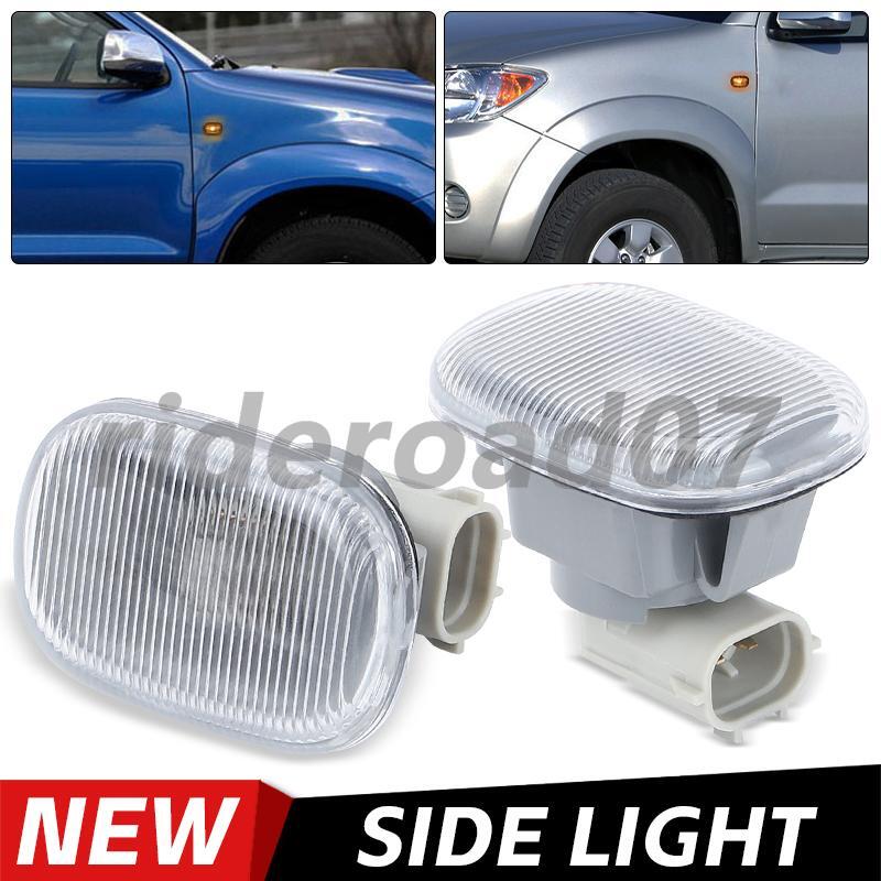 Side Marker Signal Lights Transparent Halogen Bulbs for Toyota Hilux Vigo 05-12