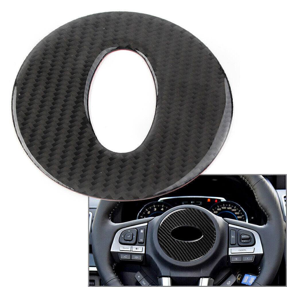 Carbon Fiber Interior Steering Wheel Cover Trim for Subaru Forester 2013-2018