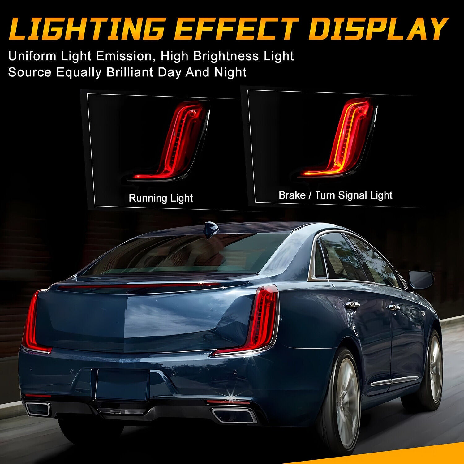 Red left rear drive full LED taillight assembly available on 2018-2019 for Cadillac XTS