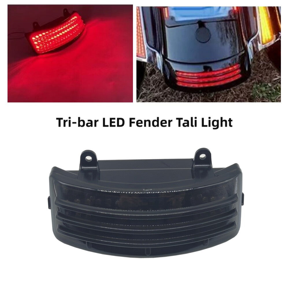 Tri-Bar LED Rear Tail Brake Fender Tip Light Fit for Harley Touring Street Glide