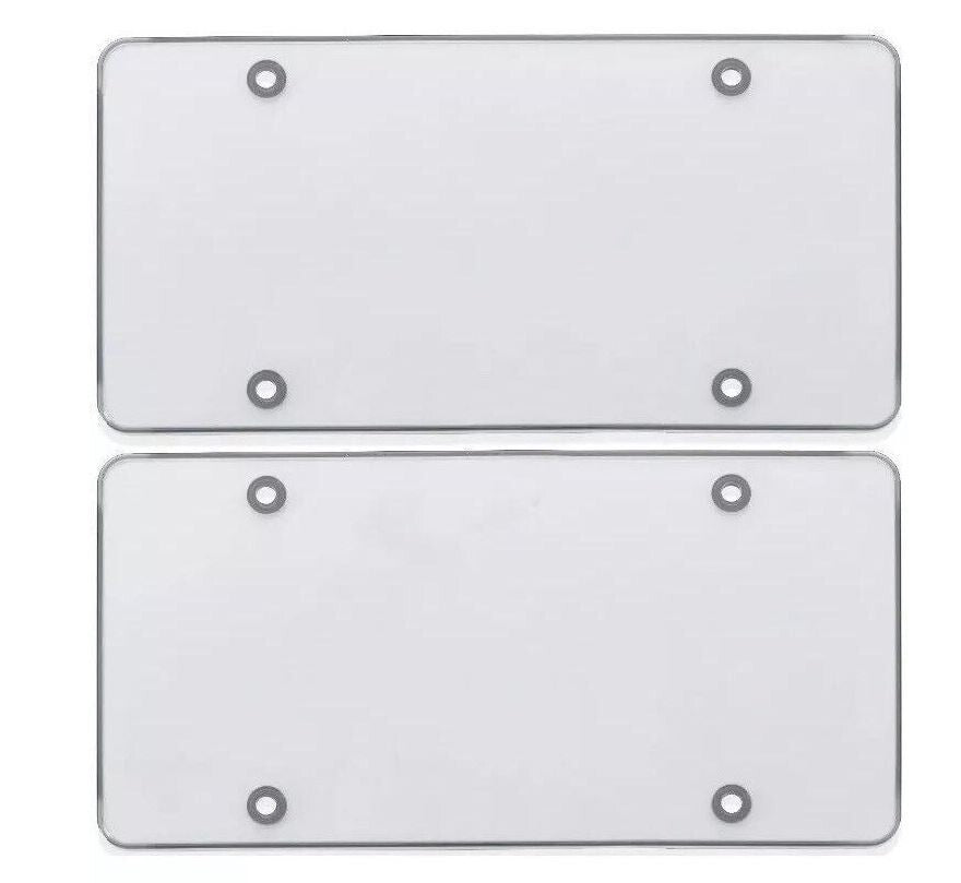 2-Piece Car Flat License Plate Frame Cover Front Cover Rear Trunk Transparent Suitable  for ford