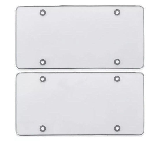 2-Piece Car Flat License Plate Frame Cover Front Cover Rear Trunk Transparent Suitable  for ford