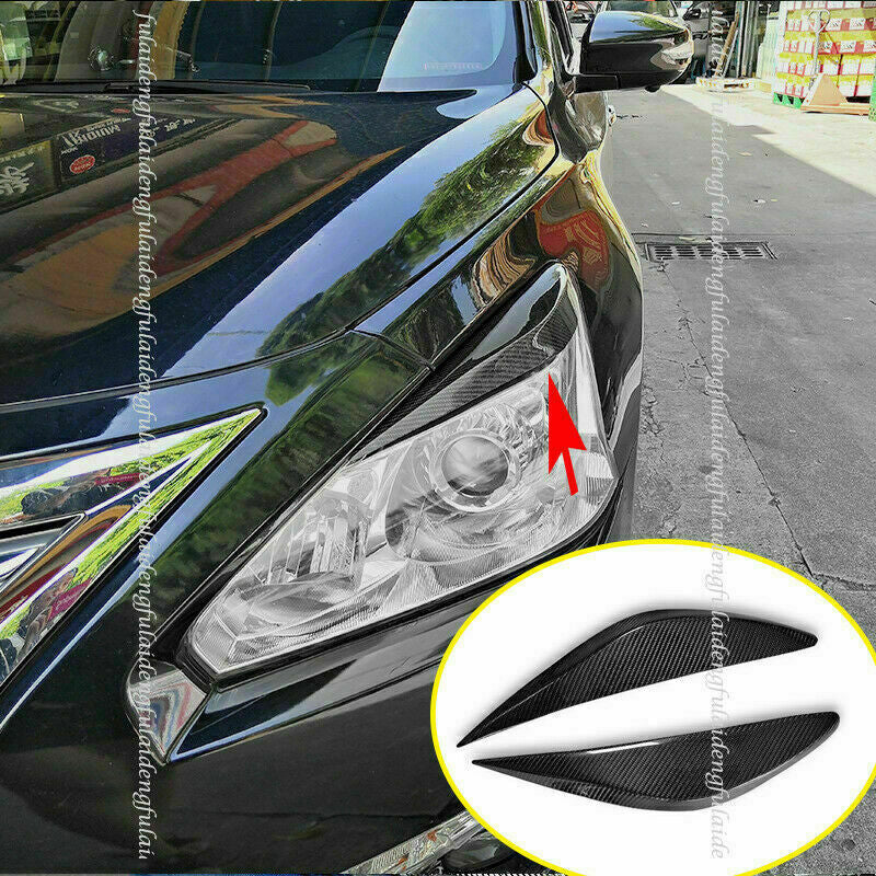 2013-2015 for Nissan Altima Dry Carbon Fiber Front Headlight Lamp Eyebrow Covers