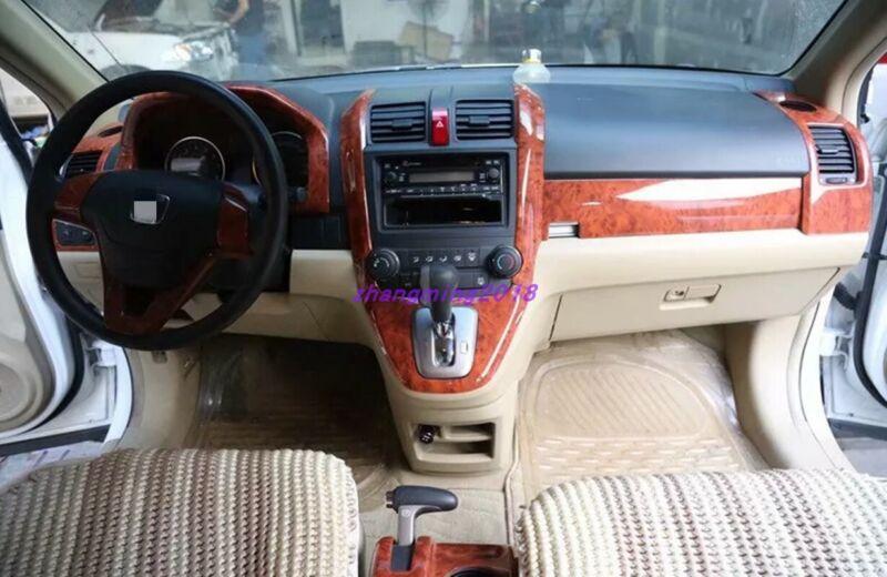 13-piece Yellow Wood Grain Interior Trim Kit for Honda CRV 2007-2011