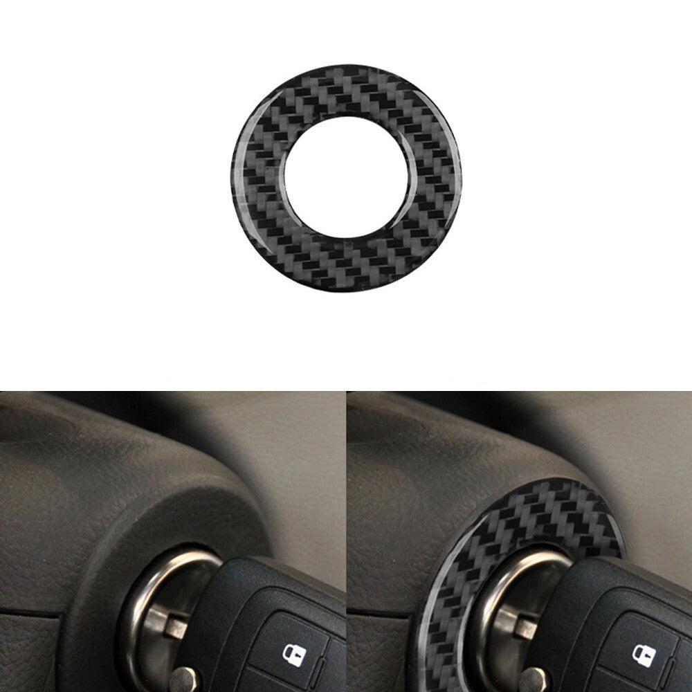 Carbon Fiber Ignition Circle Sticker Cover Trim for Chevrolet for Cruze 2009-2015