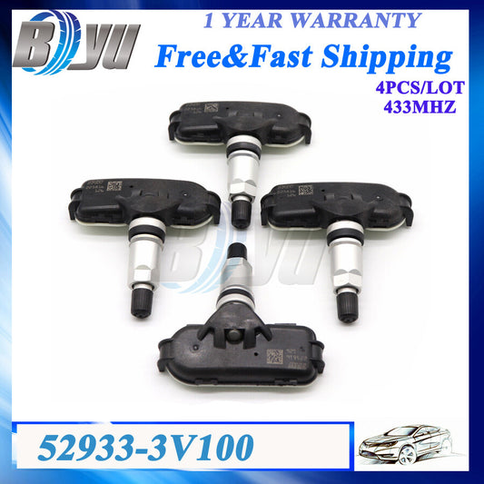 Tire Pressure Sensor 4X TPMS 52933-3V100 433MHZ for HYUNDAI Azera i40 VF ix35