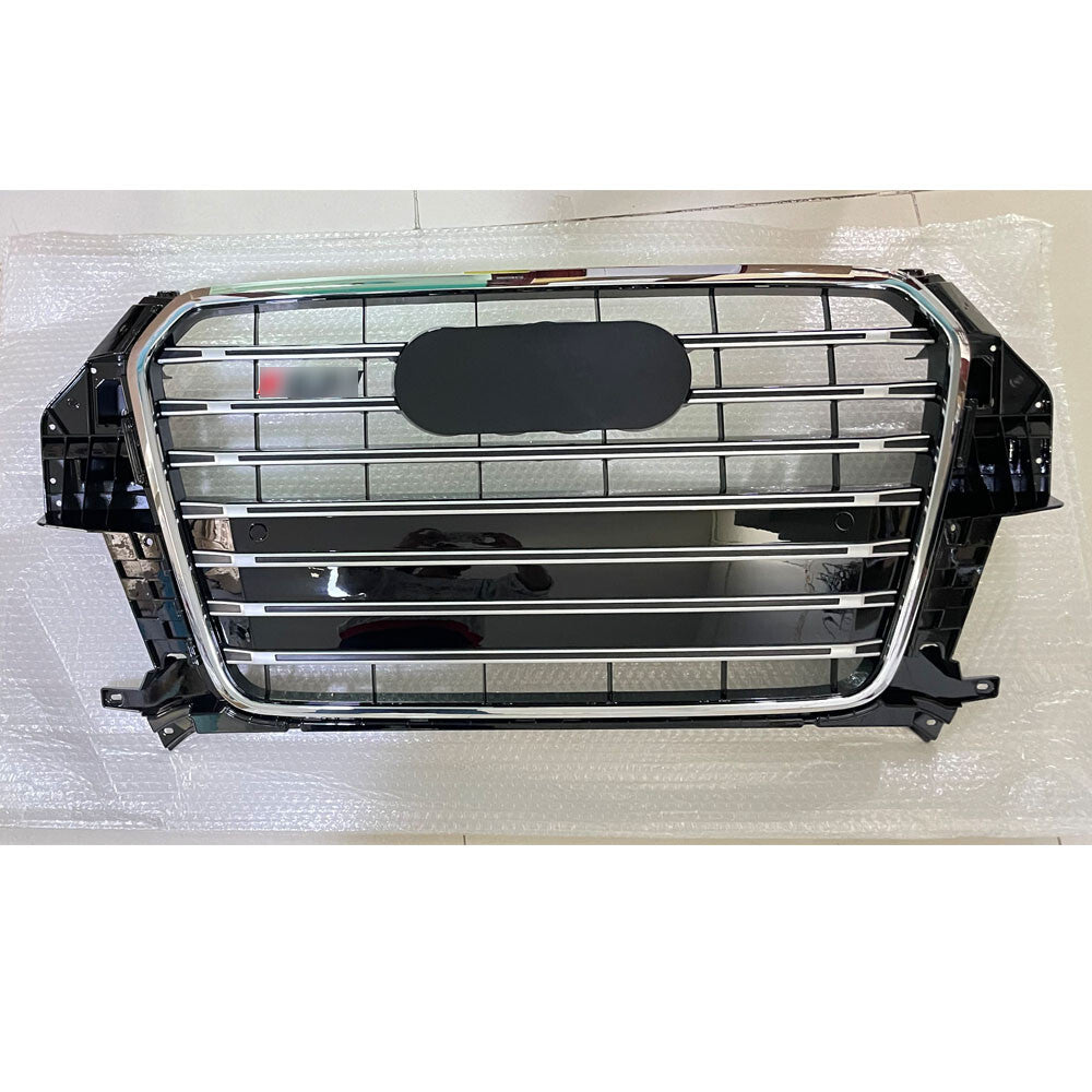 Front Bumper Grill Mesh Grille Fit for Audi Q3 2013 2014 2015 SQ3 Style Silver
