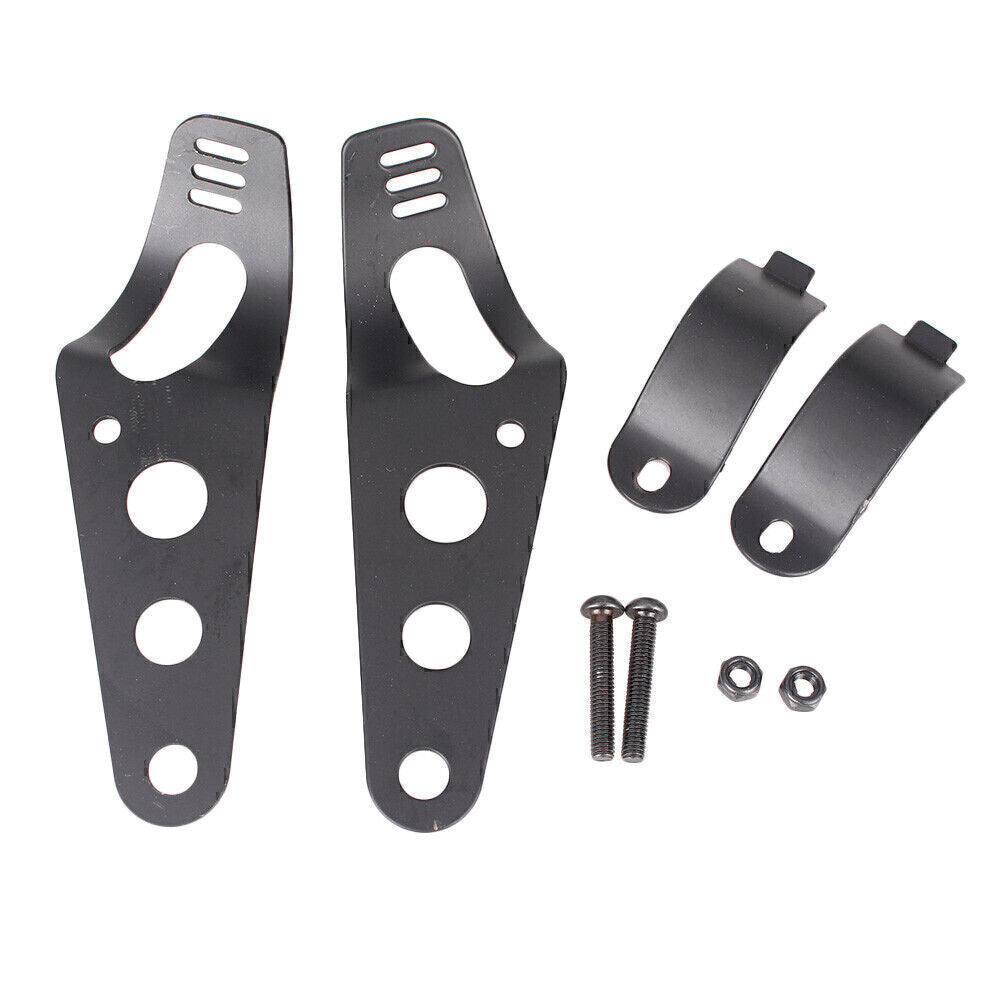 Head Lamp Holder Headlight Mounting Brackets Fork Kit for Suzuki for Harley Black