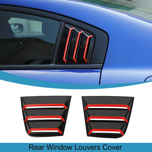 Black Rear Window Louvers Cover Air Vent Scoop Trim for Dodge Charger 2015-2023