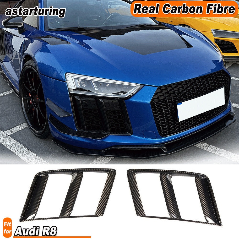 Fit for Audi R8 2016-2018 DRY CARBON Front Side Air Vent Covers Trim Grille Fins