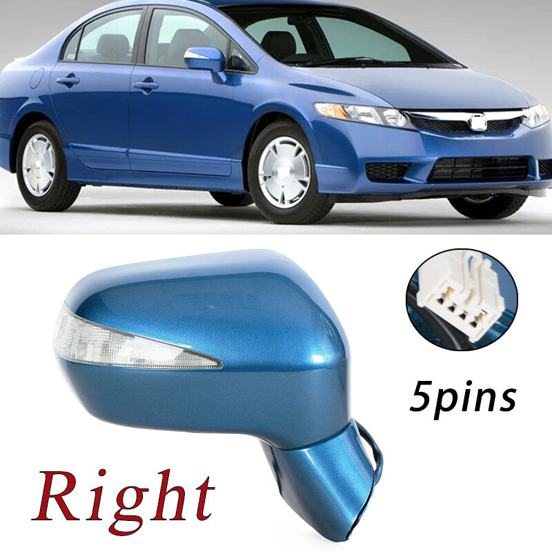 Right blue rearview mirror, Assy LED, 5-pin, suitable for Honda for Civic FA1 FD1 FD2 2006-2011