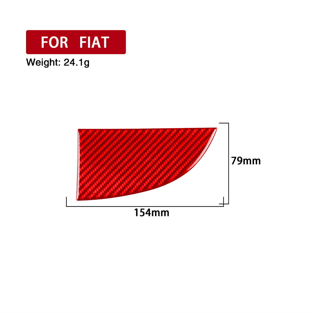 RHD Driver Side Air Vent Lower Panel Cover for Fiat 500 2012-15 Red Carbon Fiber