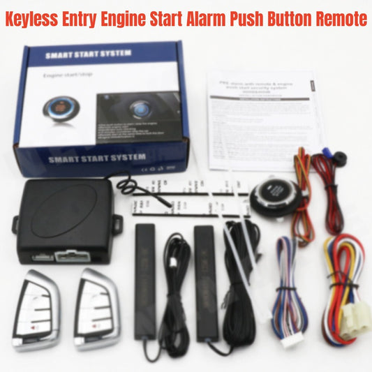 Car automatic keyless entry engine start alarm system button remote stop application
