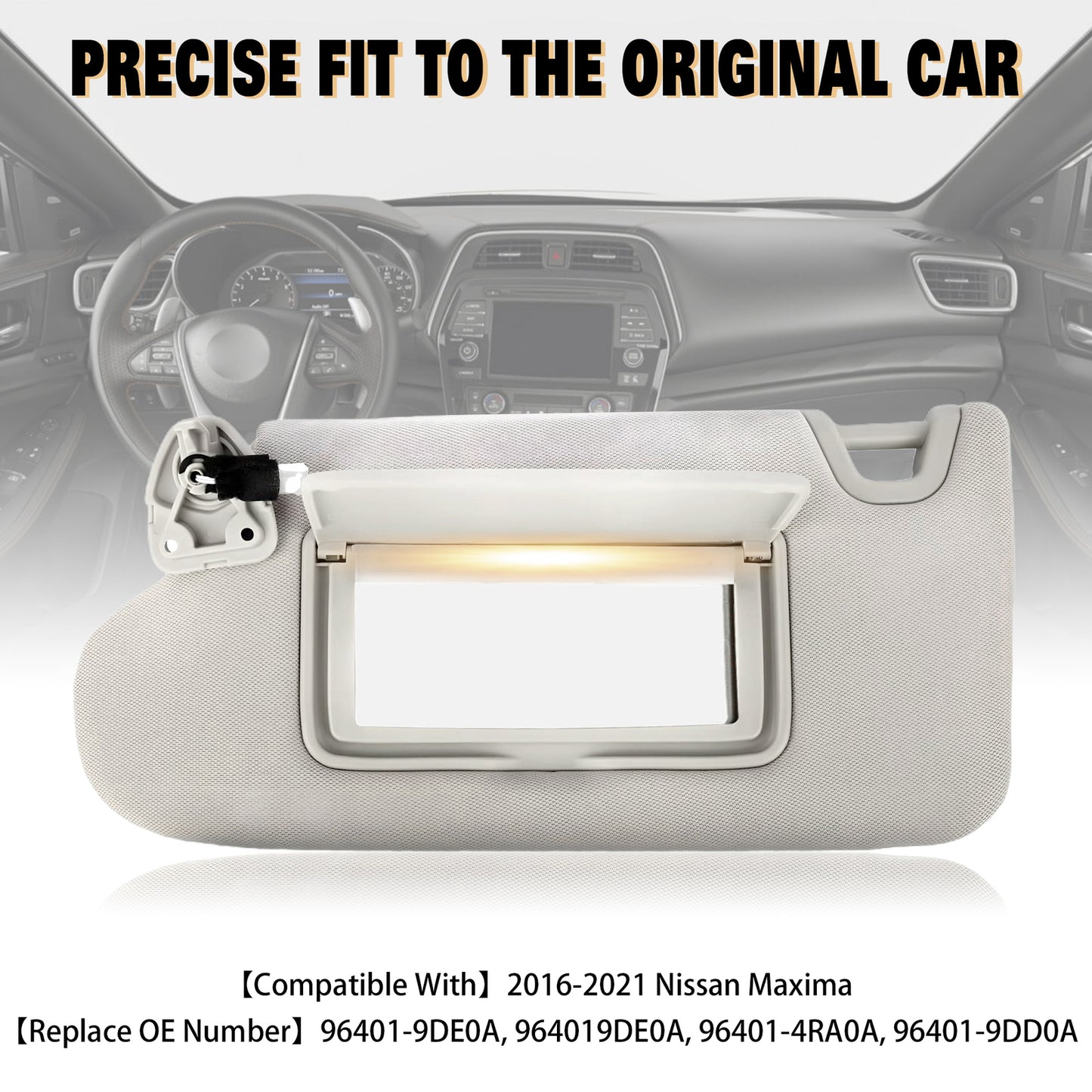 1PC 964019DE0A Left Side Sun Visor w/ Lamp For 2016-2021 for Nissan Maxima New