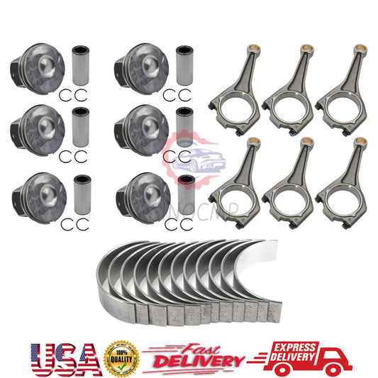 Engine Piston Rings w/ Connecting Rod CRANKSHAFT MAIN CON ROD BEARING for Jaguar