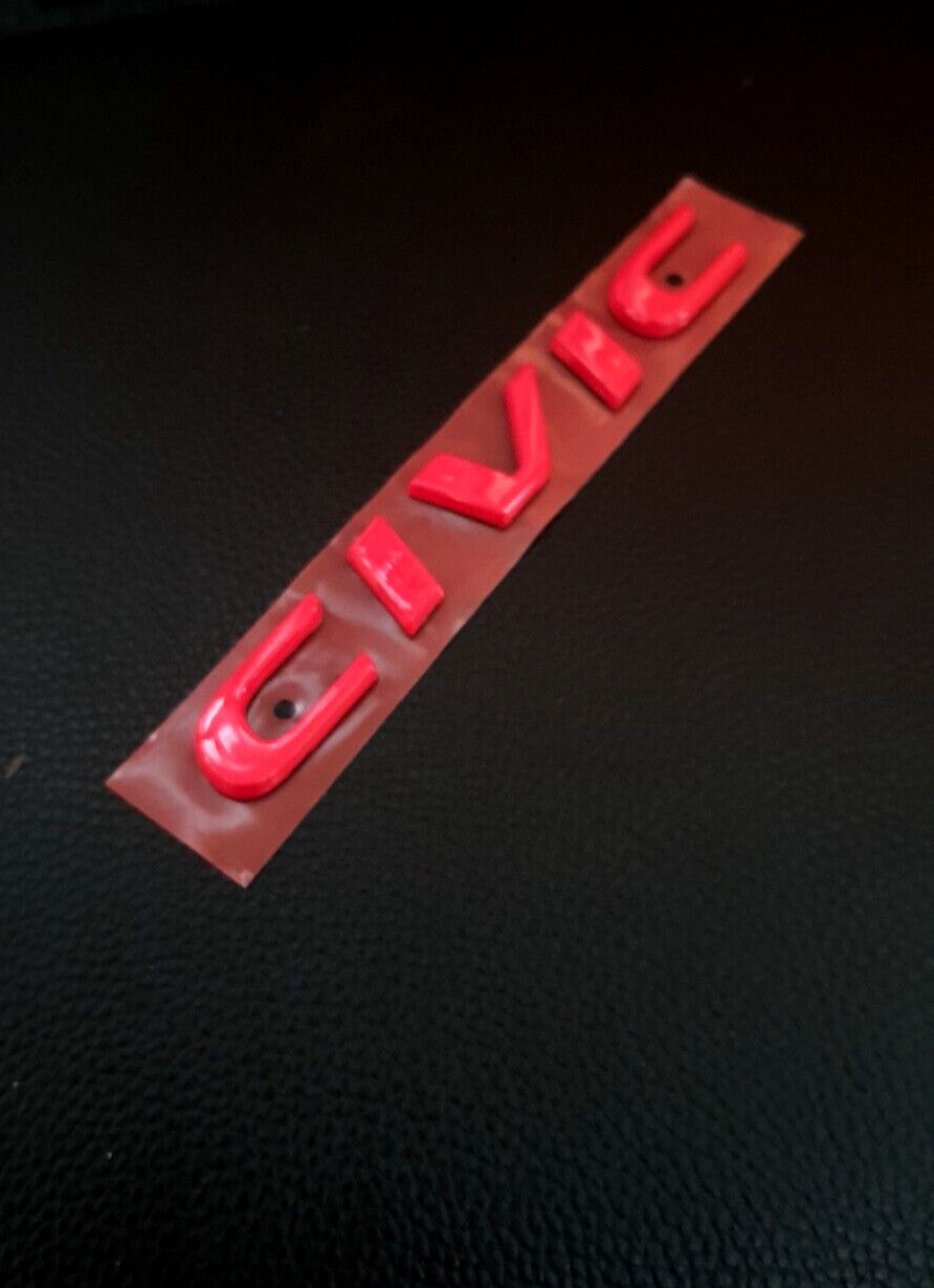 Civilian FC FK Red Embroidered Badge Applicable to Rear for Honda for Civic FC FK 2015-21
