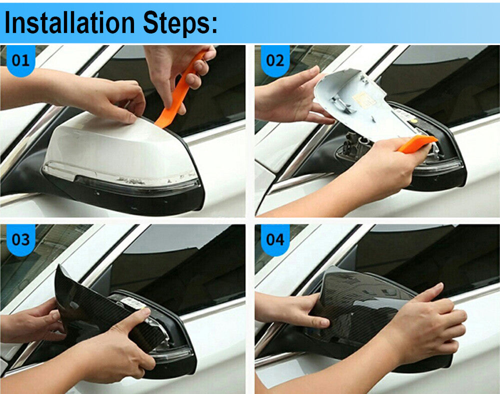 Black rearview mirror caps suitable for Volkswagen for Golf MK7, MK7.5, GTI, GTD R 14-19 models.