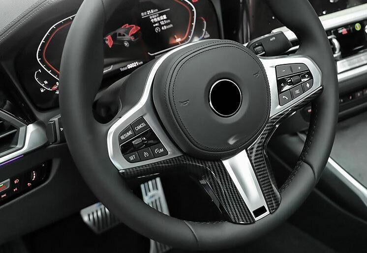 Fit for BMW 3-Series G20 2019-2021 Carbon Fiber Steering Wheel Strip Cover Trim
