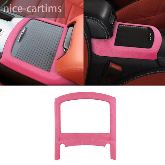 Suede Pink Central Water Cup Holder Frame Panel Cover for Dodge Charger 2015-23