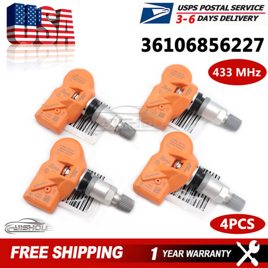 NEW 4PCS 36106856227 433MHz Tire Pressure TPMS Sensor Fits for BMW X4 for Mini US