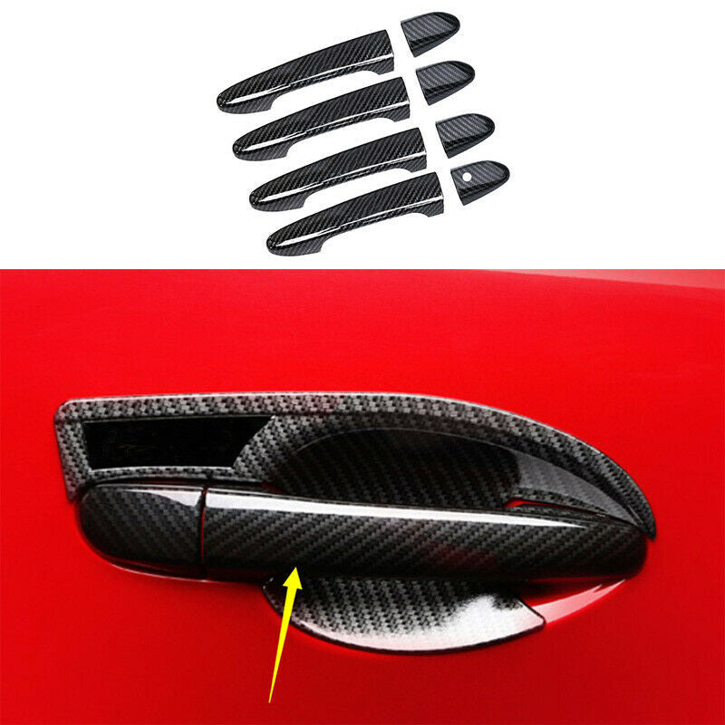 for Mazda 6 Atenza 2017-2019 Carbon Fiber Outside Bowl Door Handle Cover Decors