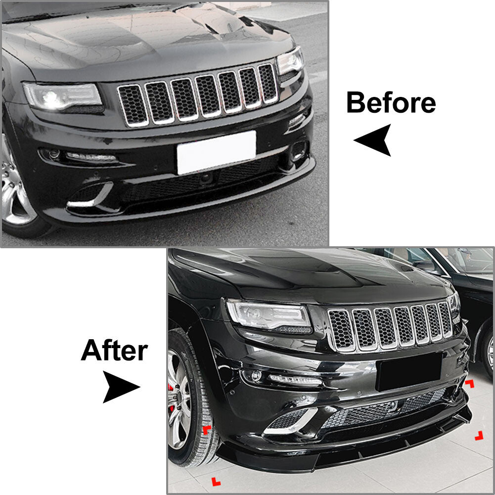 Front Bumper Lip Spoiler Splitter for Jeep Grand Cherokee SRT SRT8 2012-2016 Car