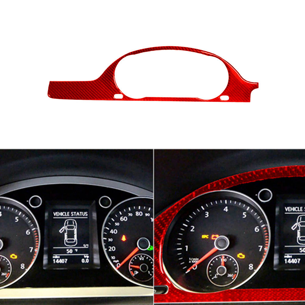 Red Carbon Fiber Speedmeter Panel Trim for Volkswagen for Passat 2006-2011 Type B
