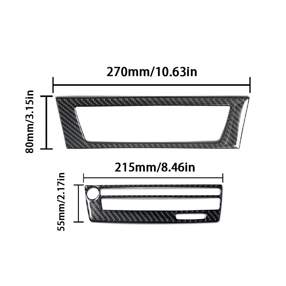 2x Carbon Fiber Radio With Navigaiton System Cover Trim for BMW Z4 E89 2009-2016